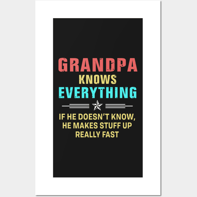 Grandpa know everything Wall Art by TEEPHILIC